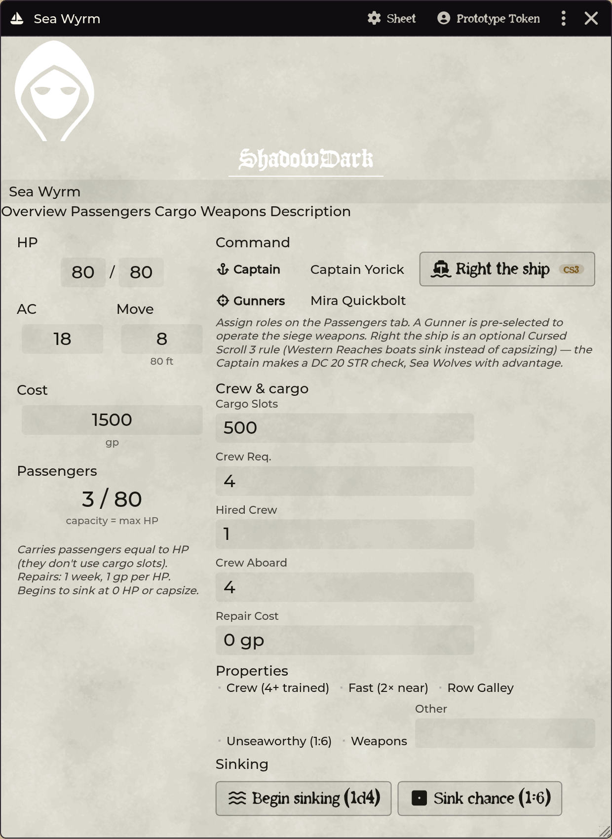 The Boat sheet