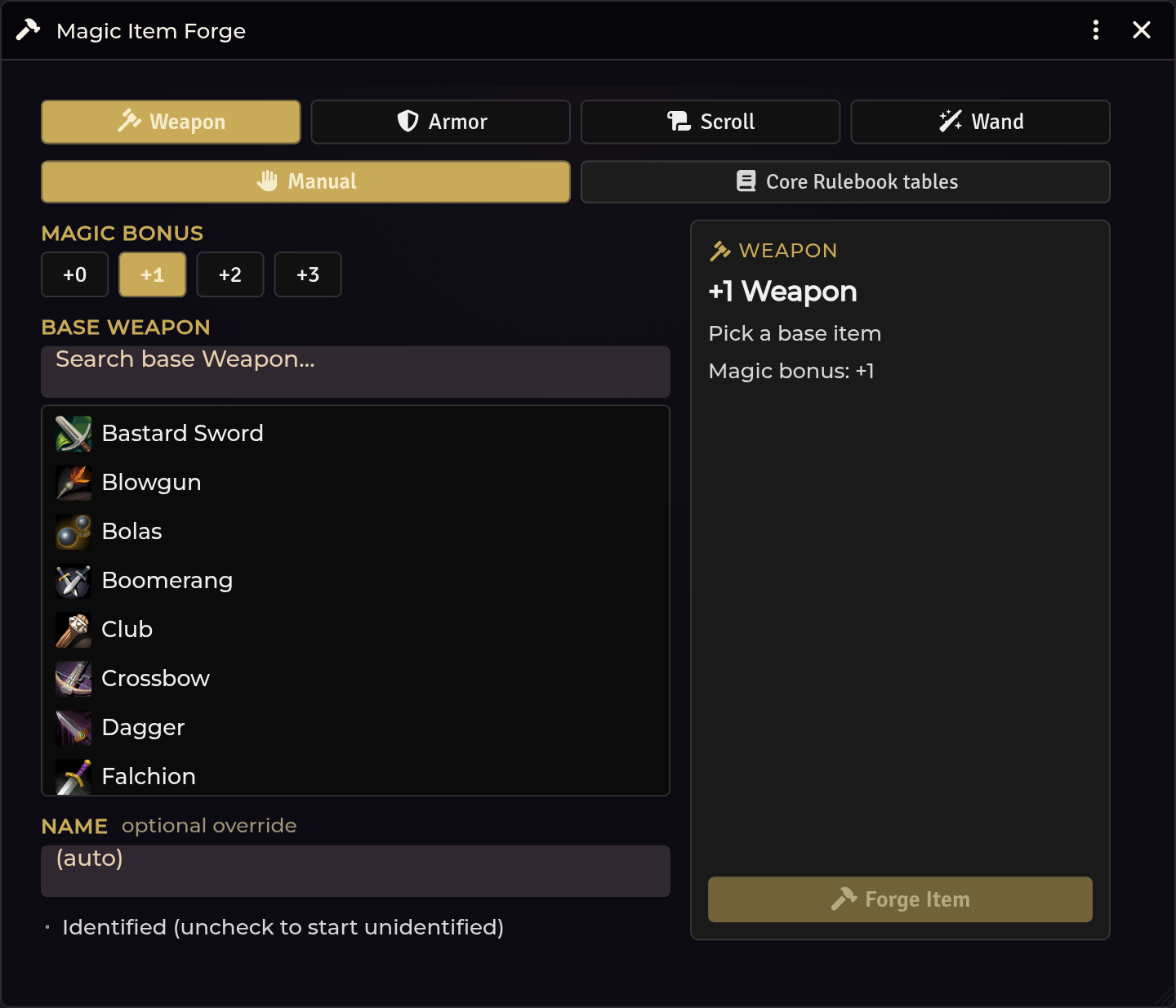 The Magic Item Forge