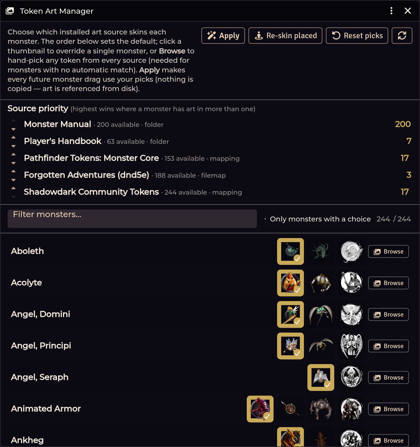 The Monster Art manager